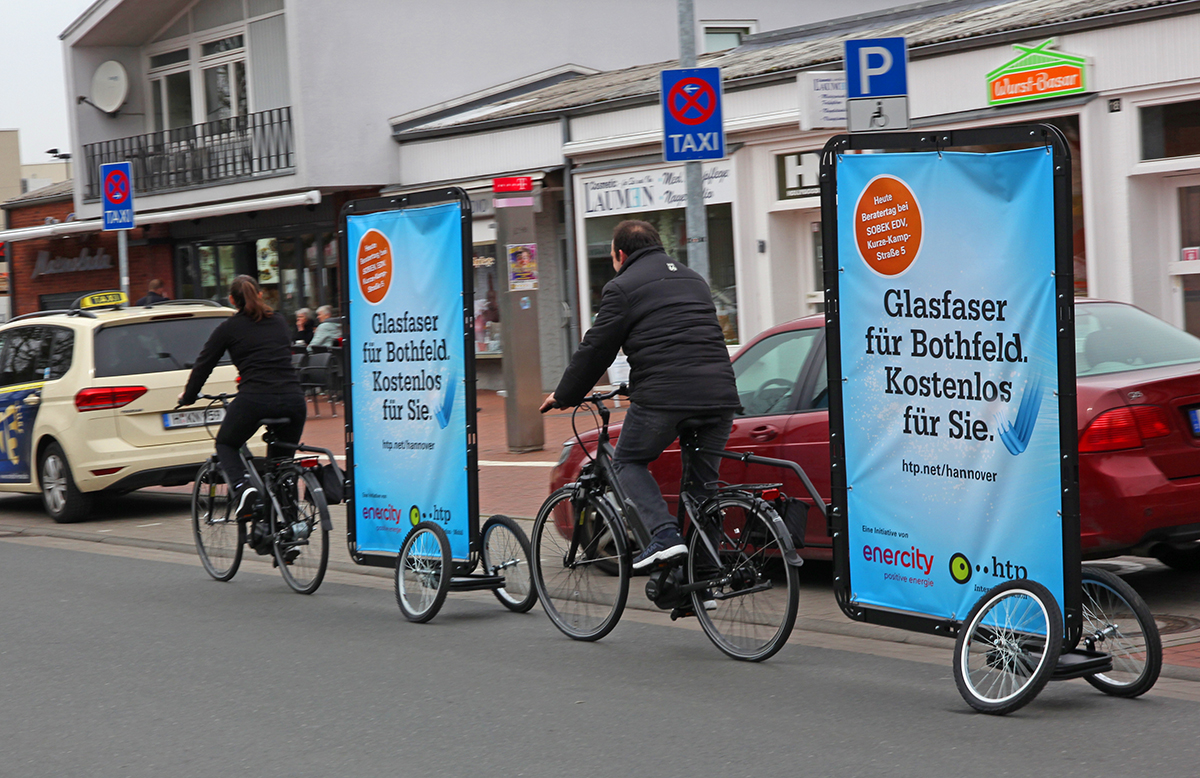 Das CLP Bike ist eine gute Möglichkeit für Fahrradwerbung in Hannover 