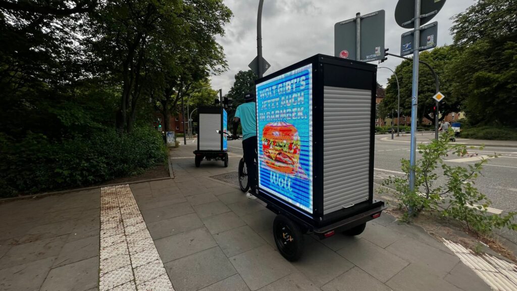 Fahrradwerbung in Hamburg mit einem LED Bike