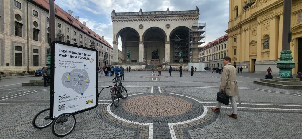 Die Fahrradwerbung mit unserem CLP-Bike sorgt für Aufsehen in München